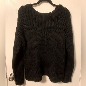 Black chunky knit sweater